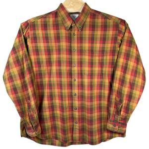 Vintage Viyella‎ Long Sleeve Button Down Shirt Men XL Multicolor Plaid Flannel
